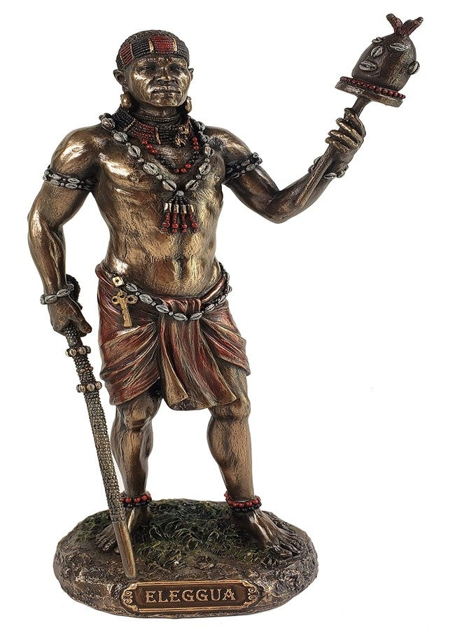 JFSM INC Bronze Finish Elegua African God Orisha Statue Santeria Yoruba Ellugua Ellegua